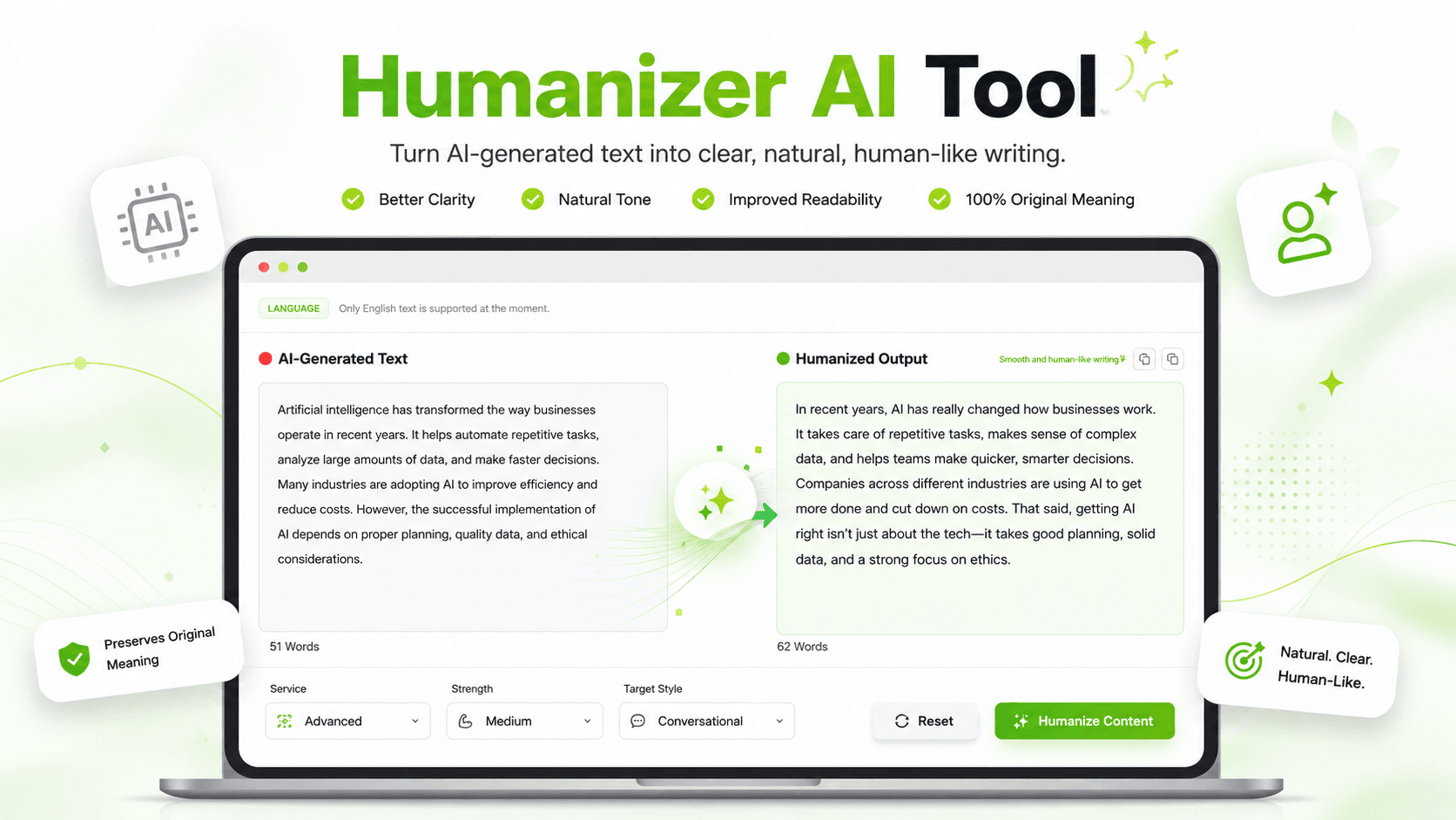 Smooli AI Humanizer Tool Interface