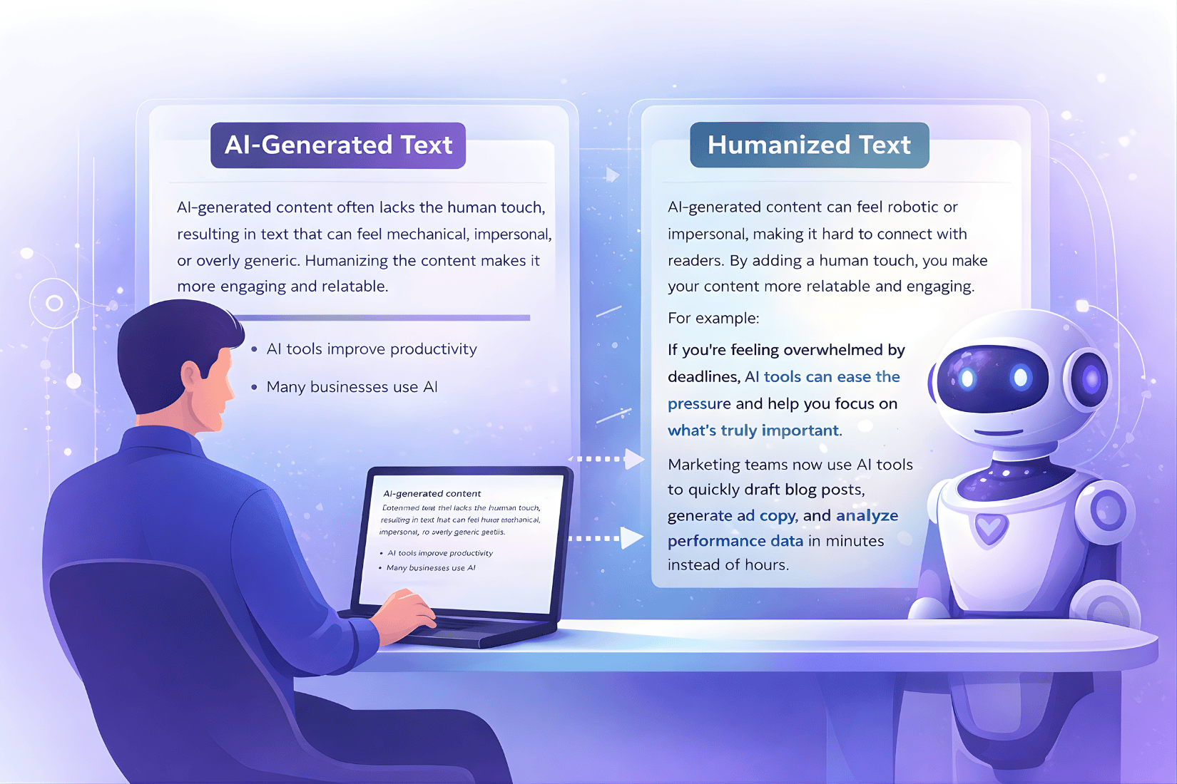 blog featured image about humanizing AI content
