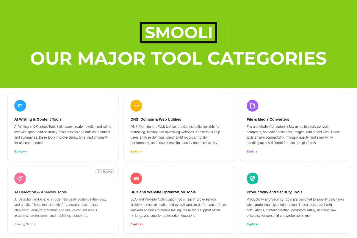 Major Tool Categories